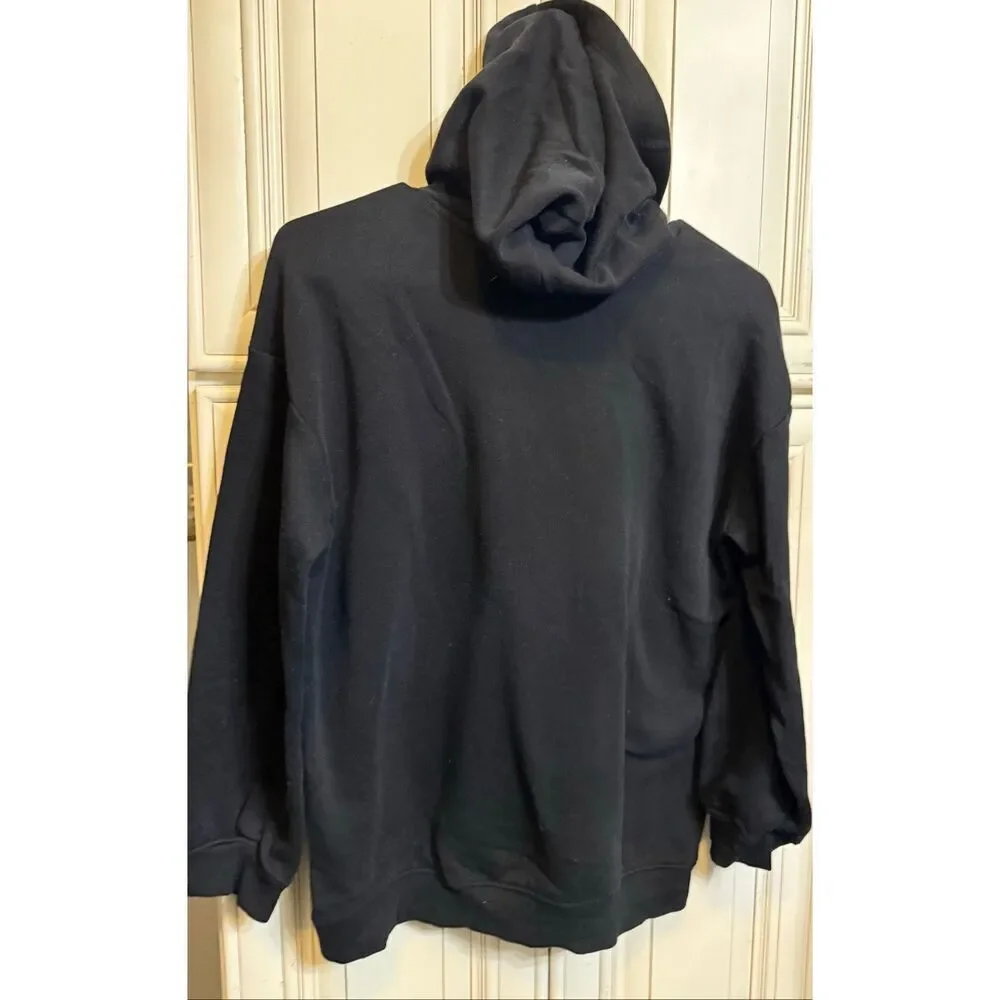 Old Navy Youth Girls Love Rose Graphic Pullover Hoodie Sweatshirt Black XL 14-16